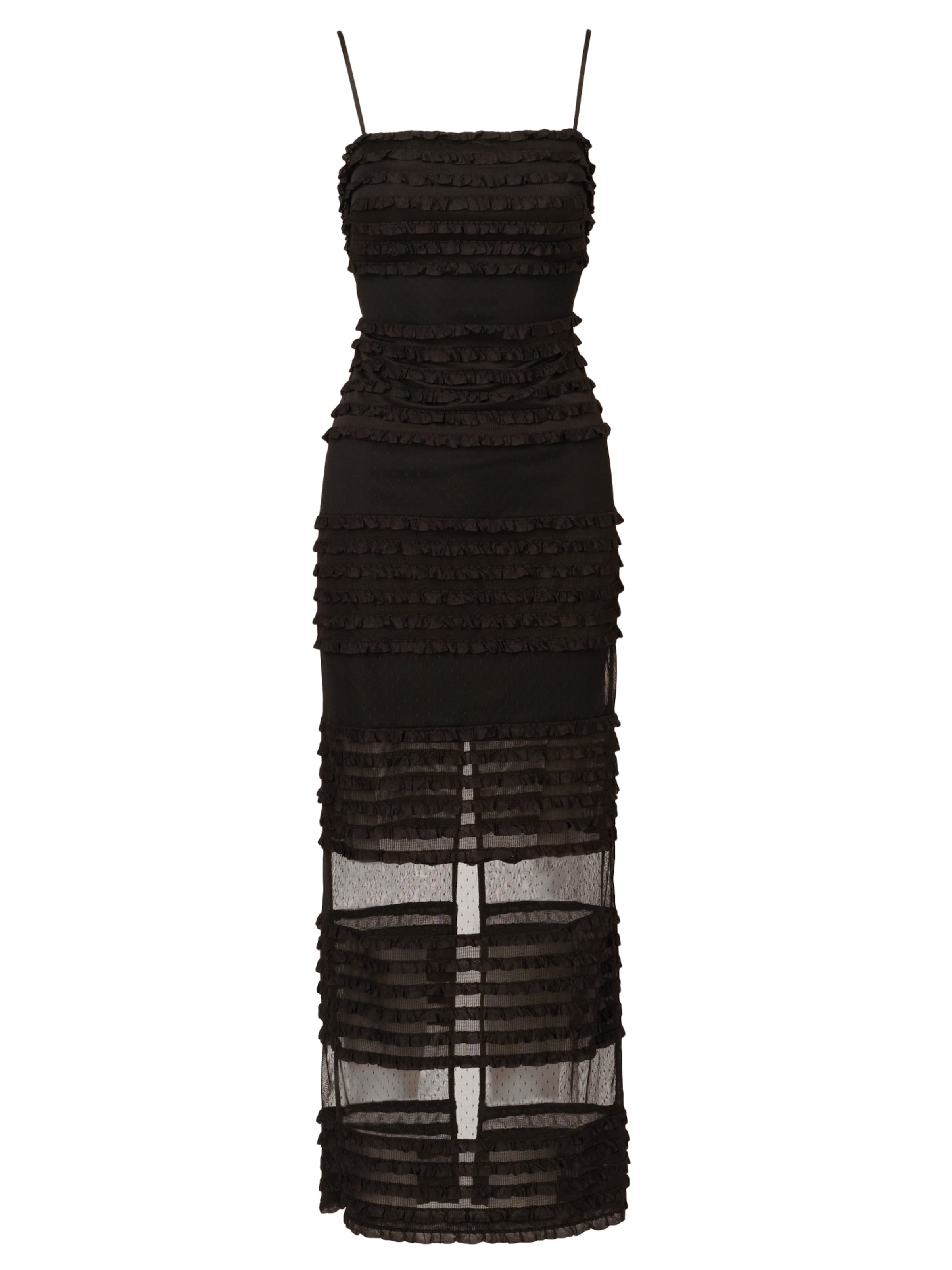 Adrianna Papell Evening dress 'Ruffle Knit Long Dress' in Black: front