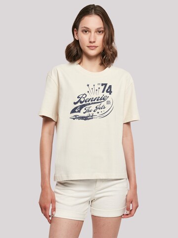 F4NT4STIC T-Shirt 'Elton John Bennie And The Jets' in Beige: predná strana