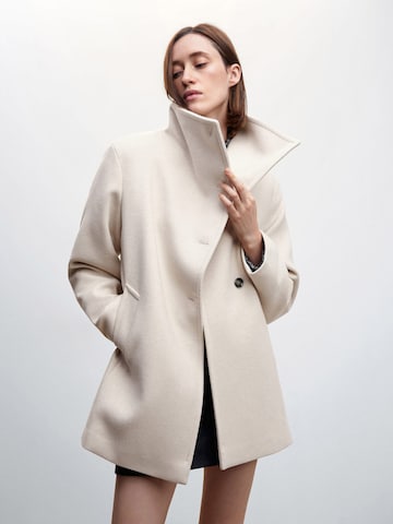 MANGO Between-Seasons Coat 'Biscuit' in Beige: front