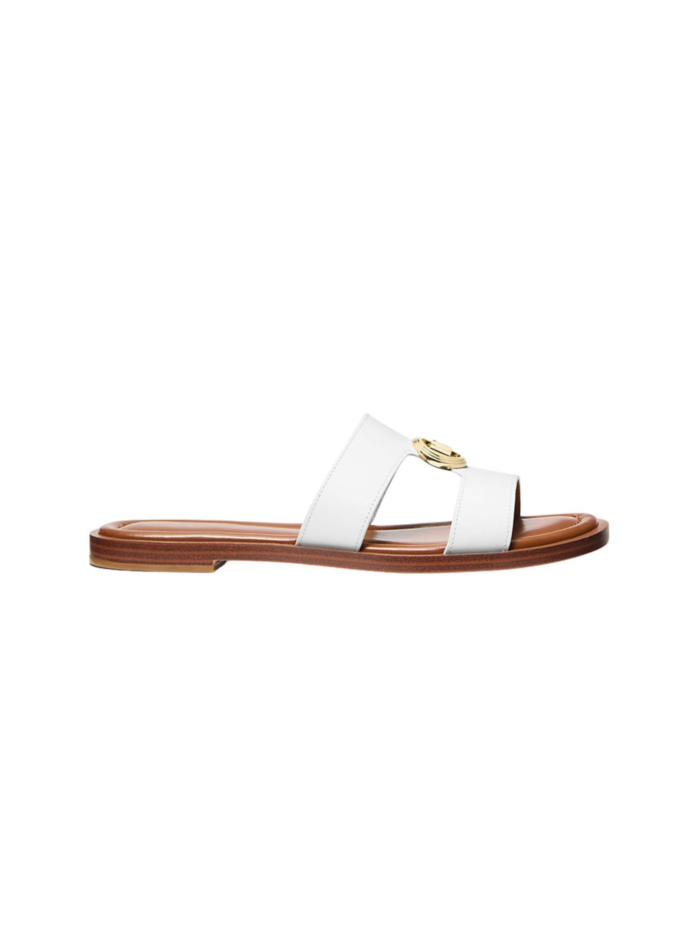 Sandales 'MICHAEL KORS ERIN FLAT SANDAL LEATHER Scarpe' Michael Kors en blanc : devant