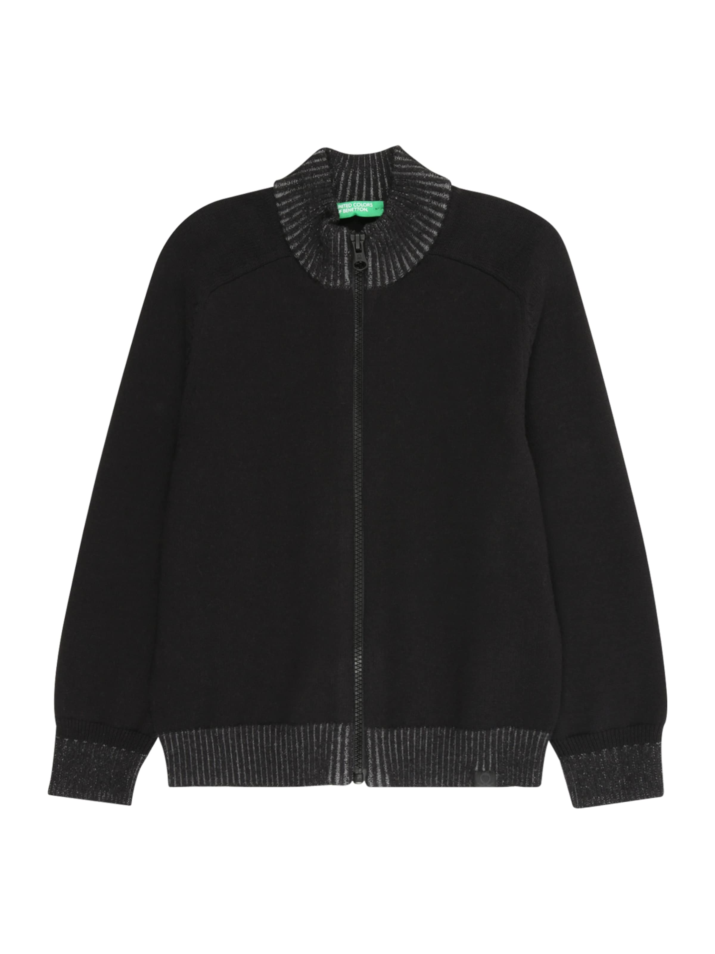 UNITED COLORS OF BENETTON Strickjacke in Schwarz: Vorderseite