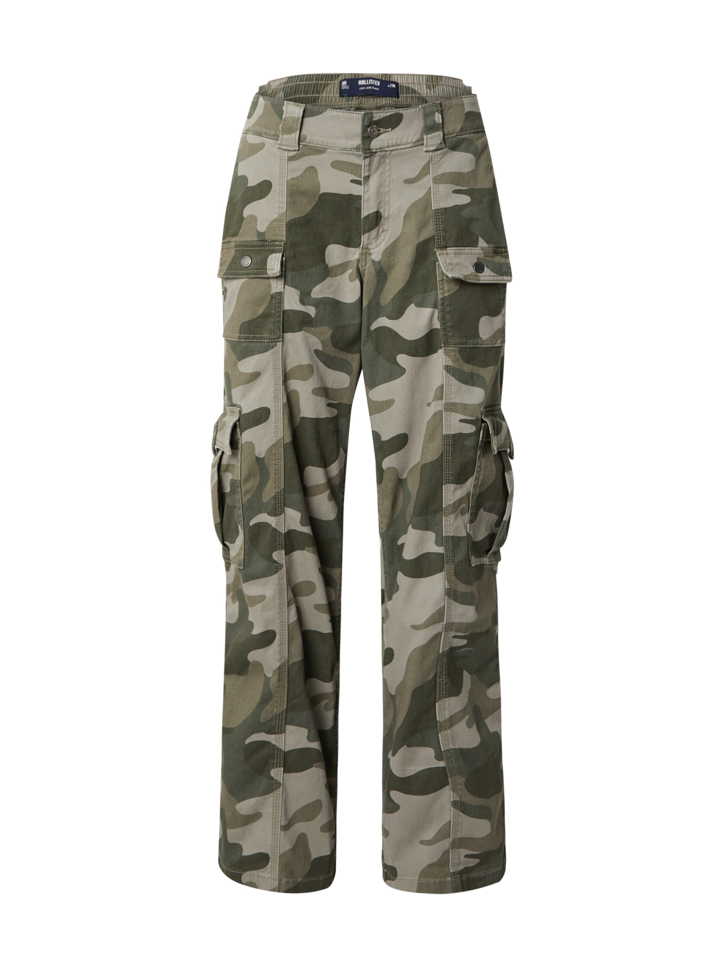 Loosefit Pantalon cargo HOLLISTER en vert : devant