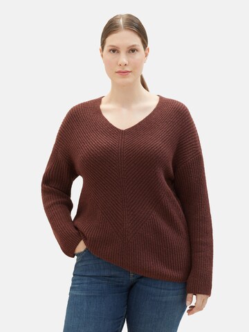 Tom Tailor Women + Sweater in Brown: front