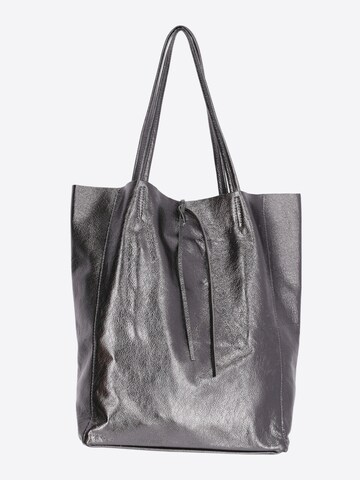 SevaBags Shopper 'Shopper Tasche Damen in Metallic Echtleder' in Grey: front