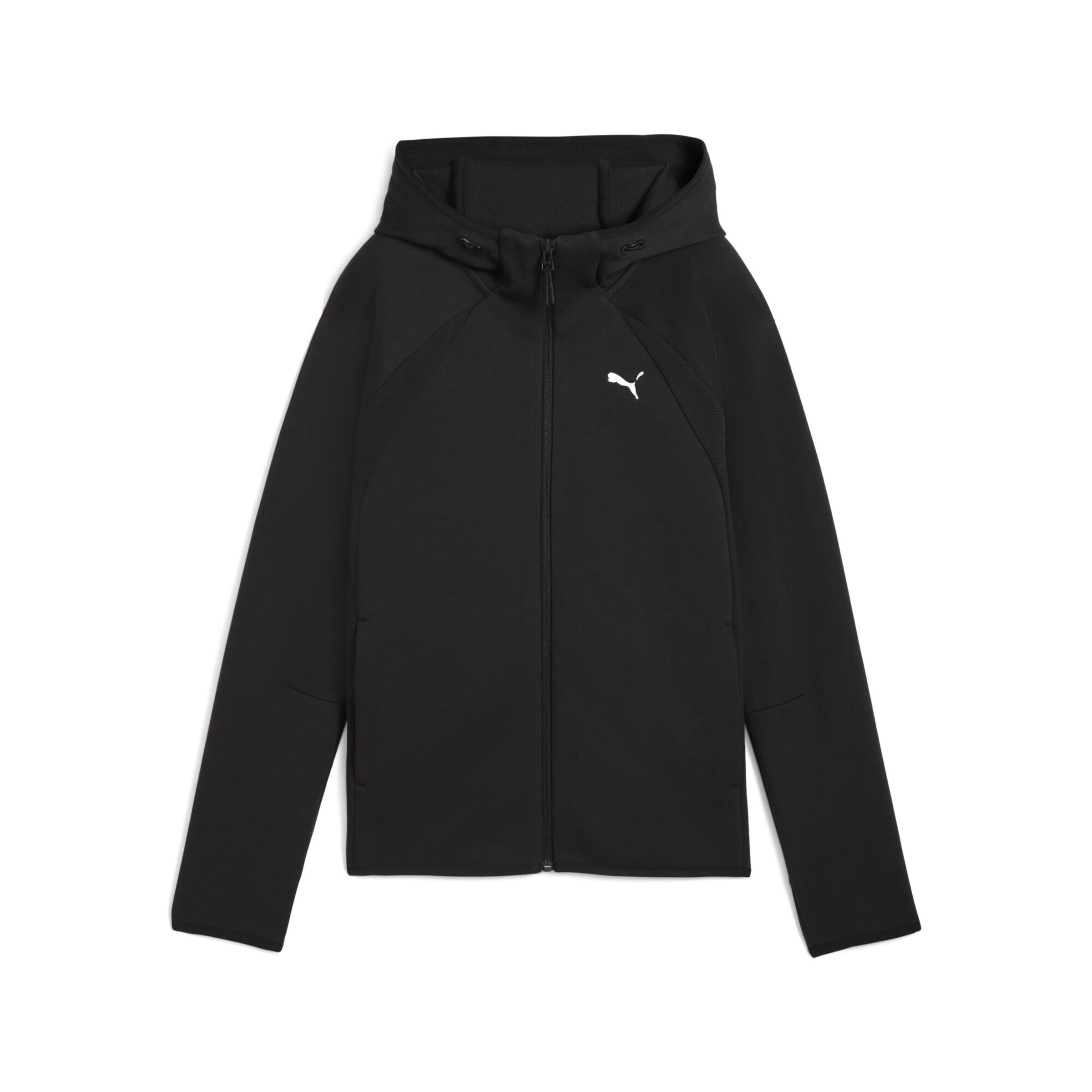 PUMA Sportsweatjacke 'EvoStripe' in Schwarz: Vorderseite