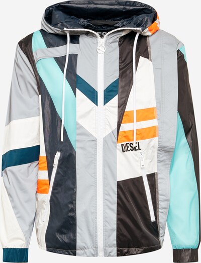 DIESEL Jacke 'J-EDWARD' in nachtblau / hellgrau / petrol / mint / orange, Produktansicht