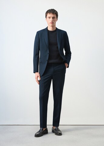 MANGO MAN Slim fit Pleated Pants 'Turin' in Blue