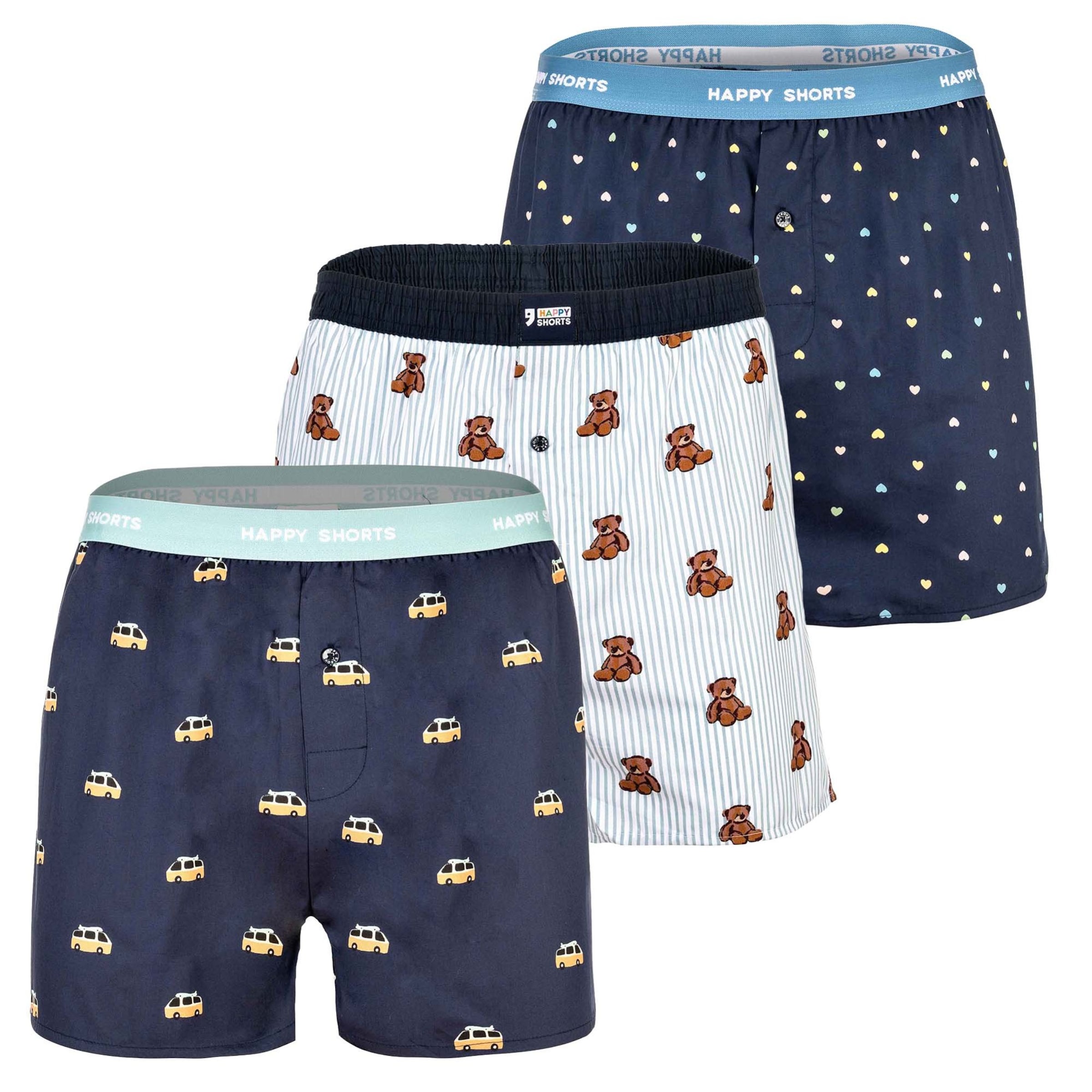 Boxer di Happy Shorts in blu: frontale