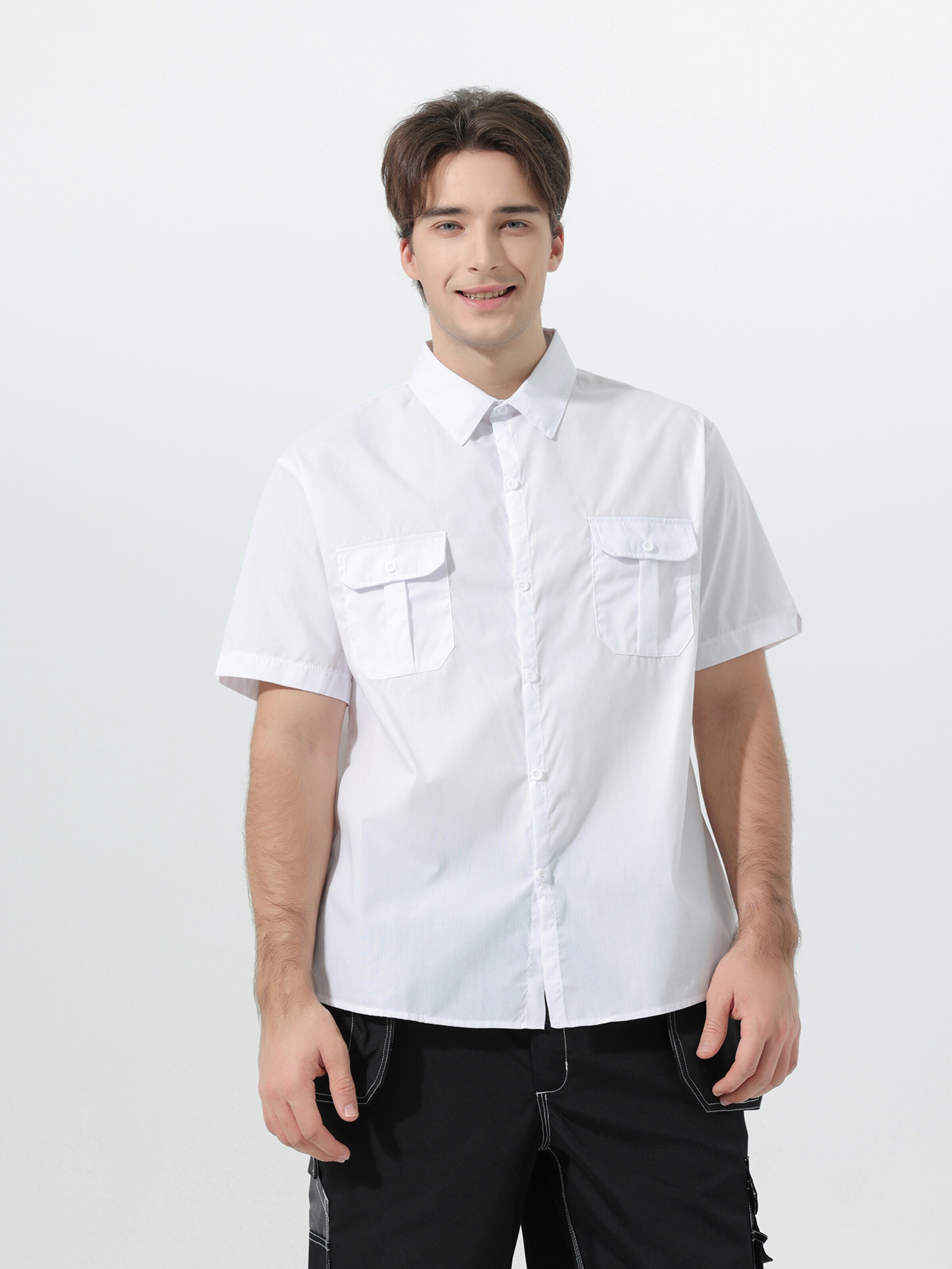 YOUTHUP Comfort fit Button Up Shirt 'Berchtesgaden' in White: front