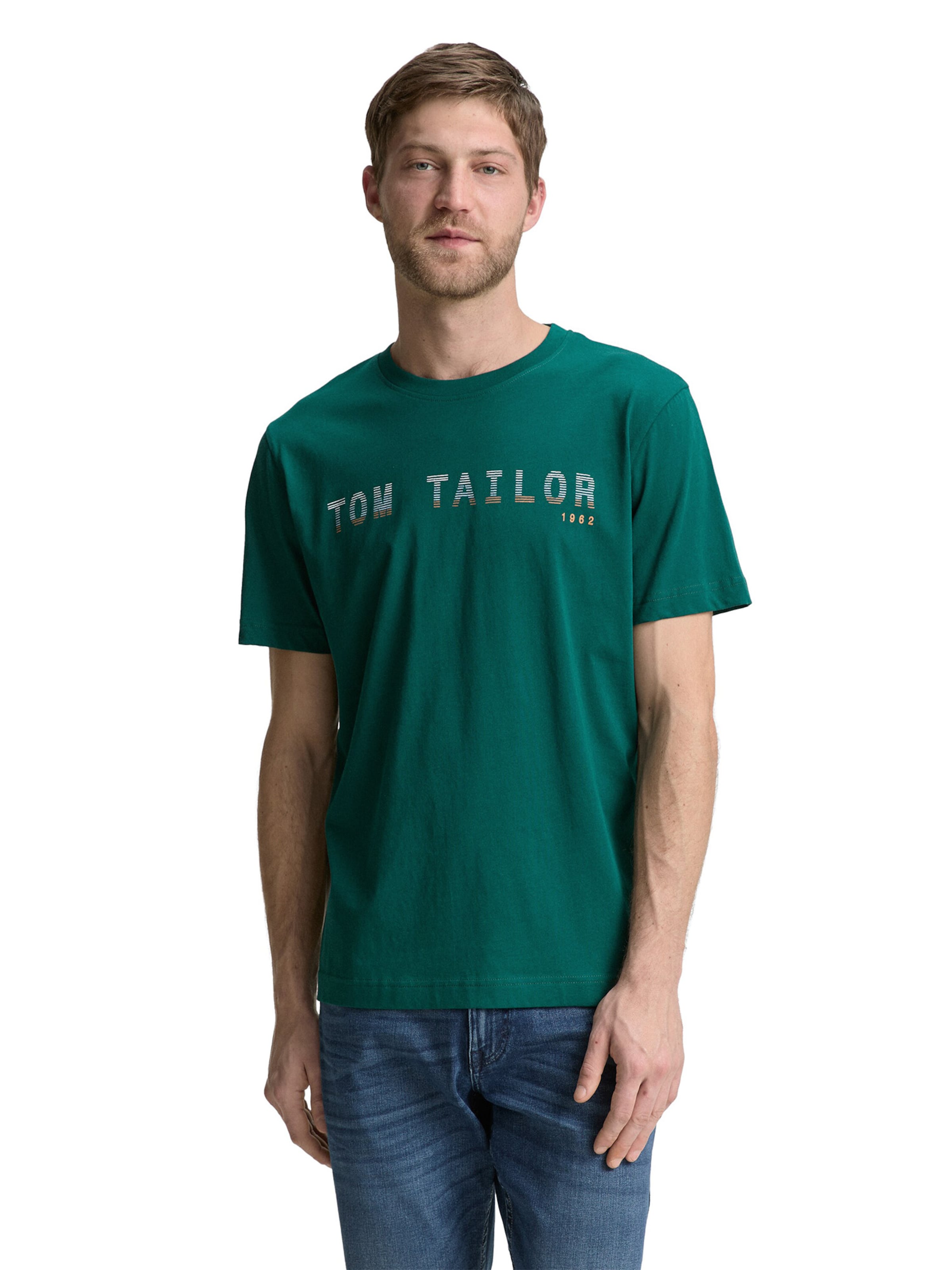 T-Shirt TOM TAILOR en vert : devant