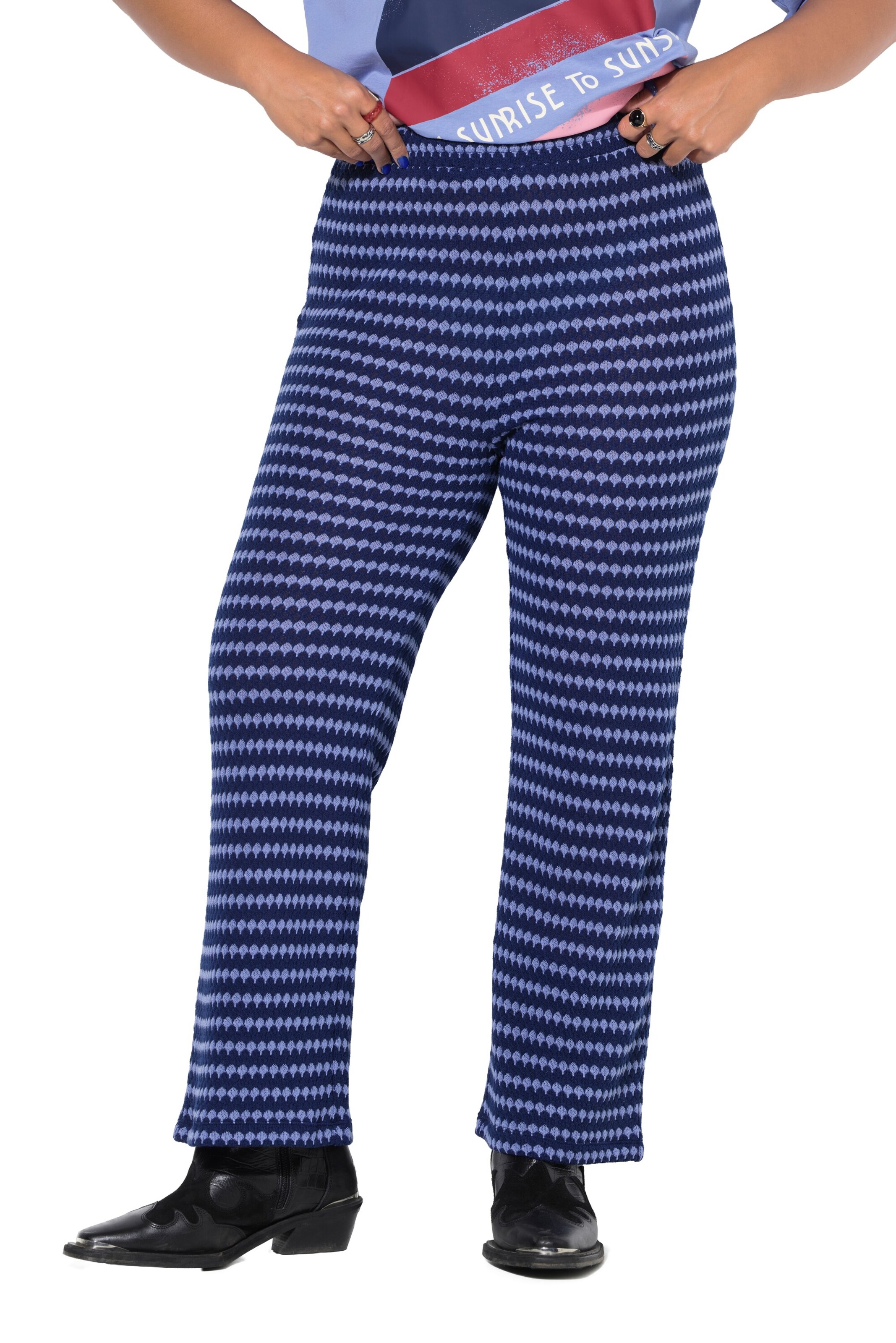 Studio Untold Wide leg Broek in Blauw: voorkant