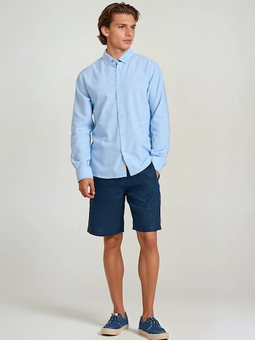 Funky Buddha Regular fit Overhemd in Blauw