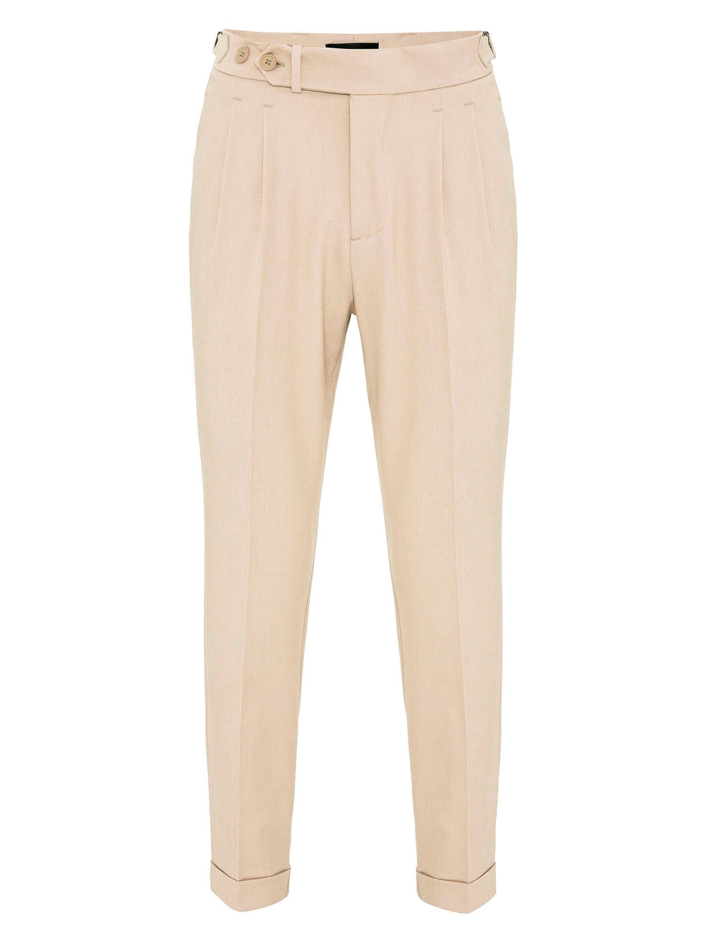 Antioch Slimfit Hlače z naborki | bež barva: sprednja stran