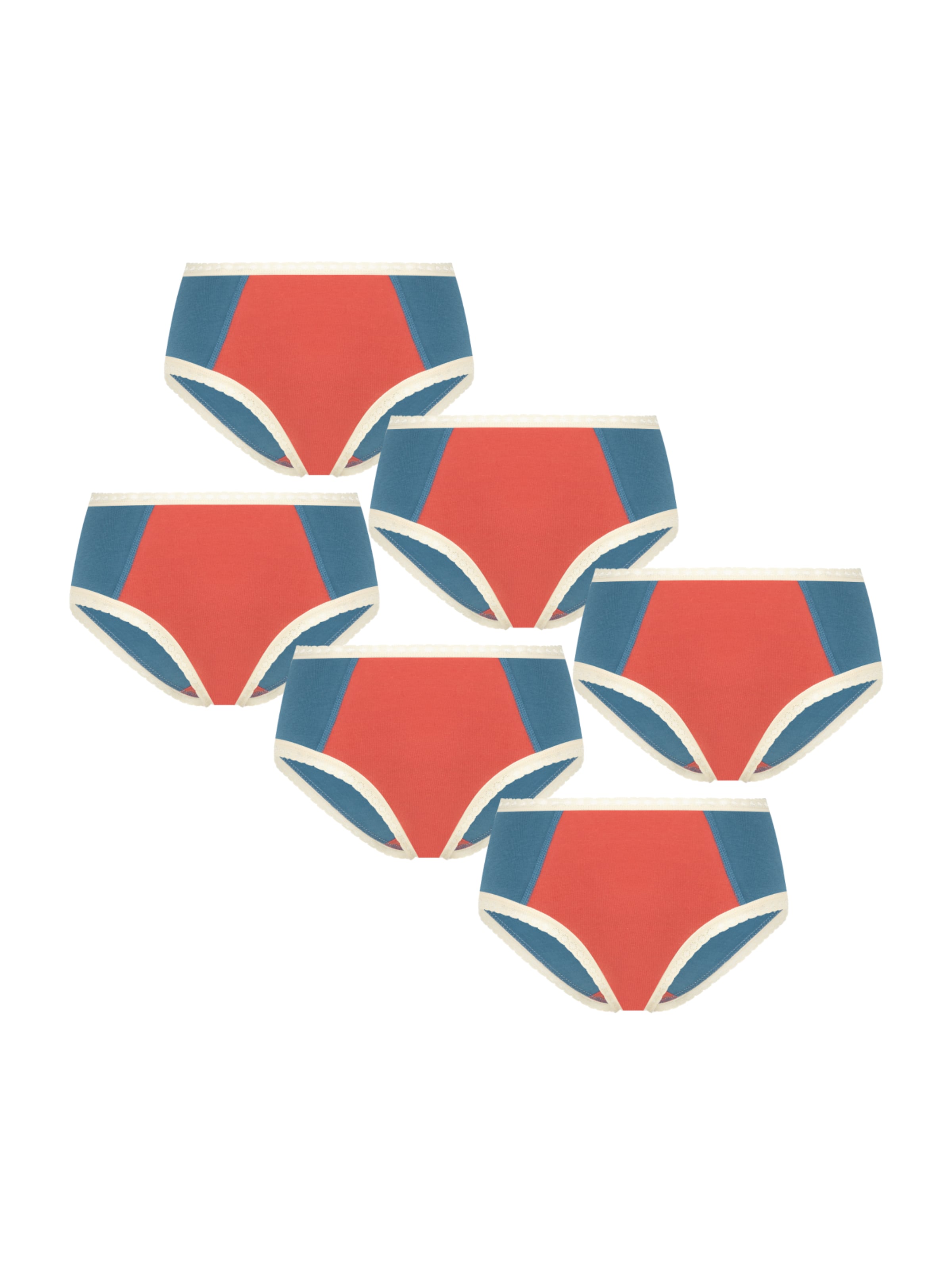 Albero Natur Panty 'Bio Baumwoll 6er Pack Damen Hipster mit Spitze' in Blue: front