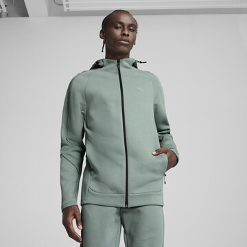PUMA Sports sweat jacket 'EVOSTRIPE' in Green