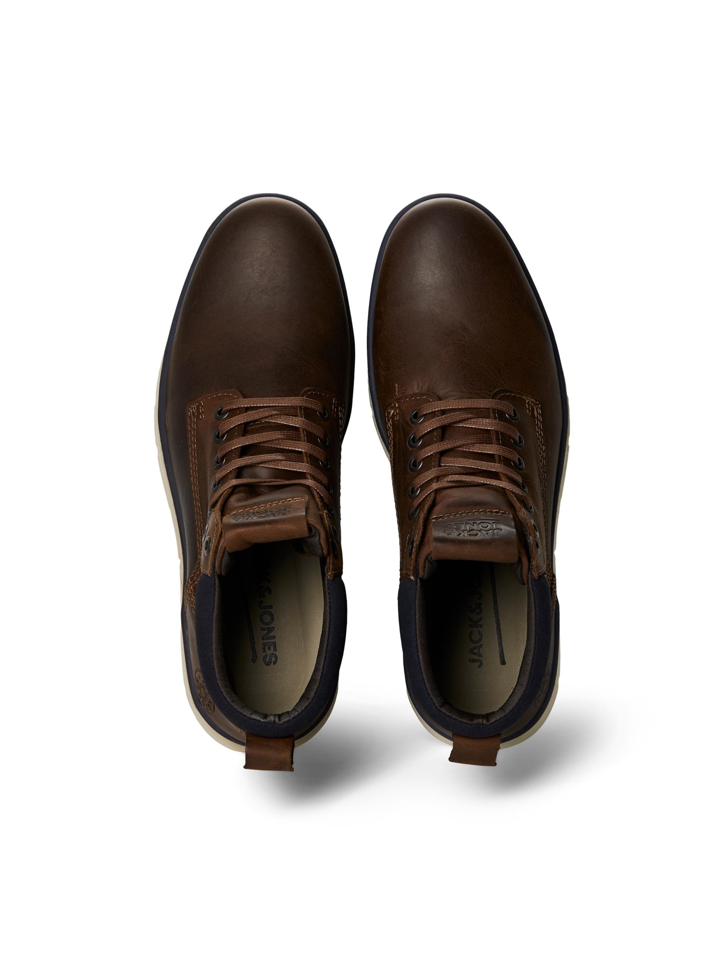 JACK & JONES Μπότες με κορδόνια 'Tubar' σε καφέ