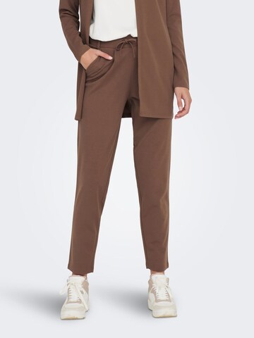 JDY Regular Pleat-Front Pants 'Anna Catia' in Brown: front