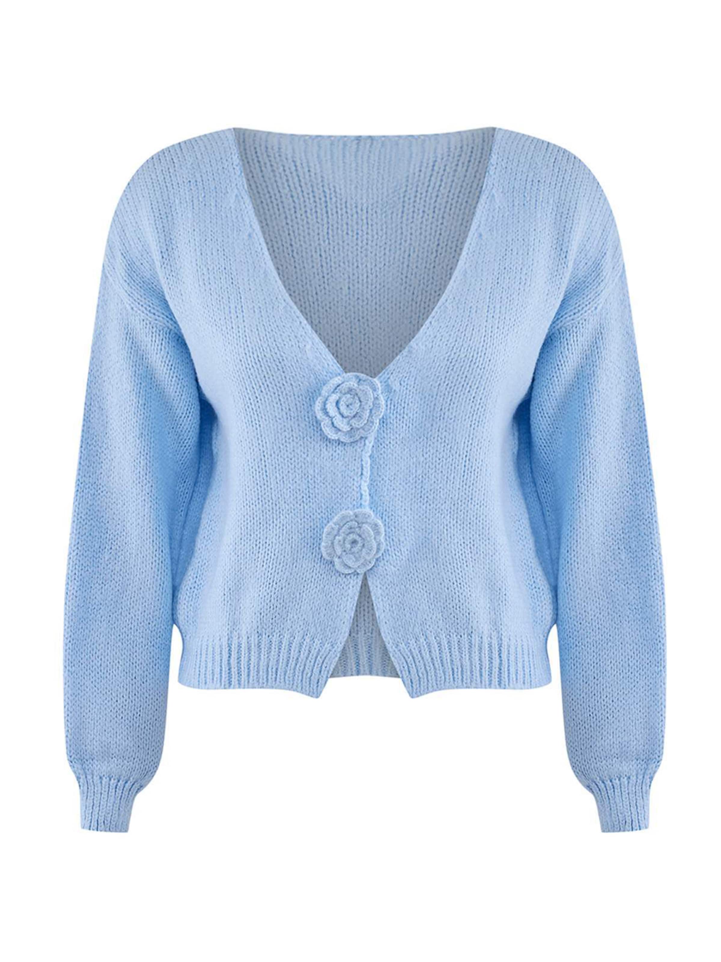 Trendyol Kardigán - Modrá: predná strana