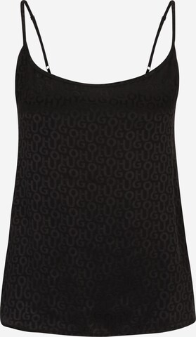 HUGO - Camiseta térmica 'SATINOIR' en negro: frente