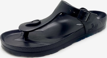 thies T-Bar Sandals in Black: front