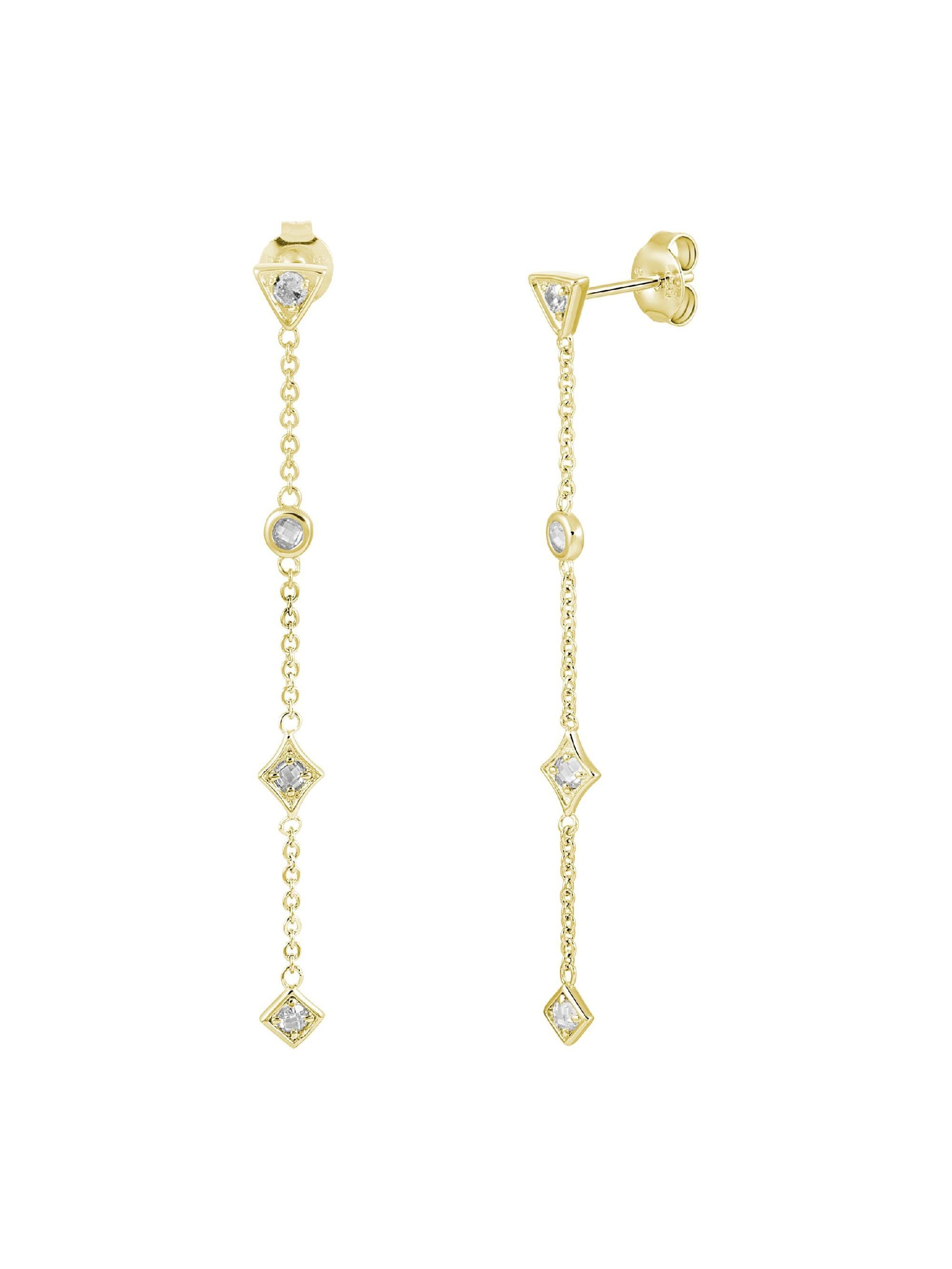 Boucles d'oreilles caï en or : devant