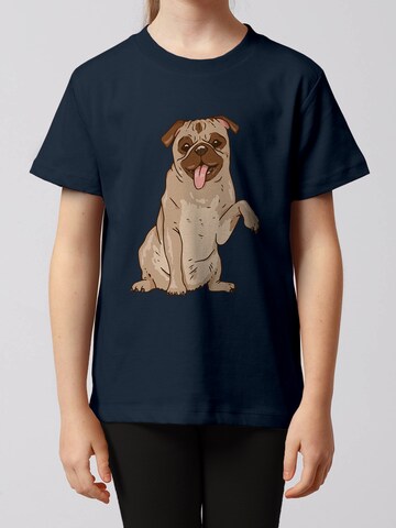 watabout.kids T-Shirt 'Mops' in Blau: Vorderseite