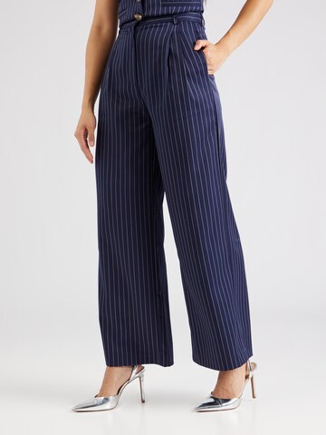 Dorothy Perkins Wide leg Pleat-front trousers in Blue: front