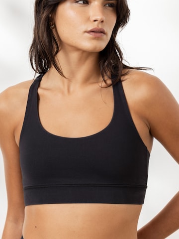 Hey Honey - Bustier Sujetador deportivo 'Criss Cross' en negro: frente