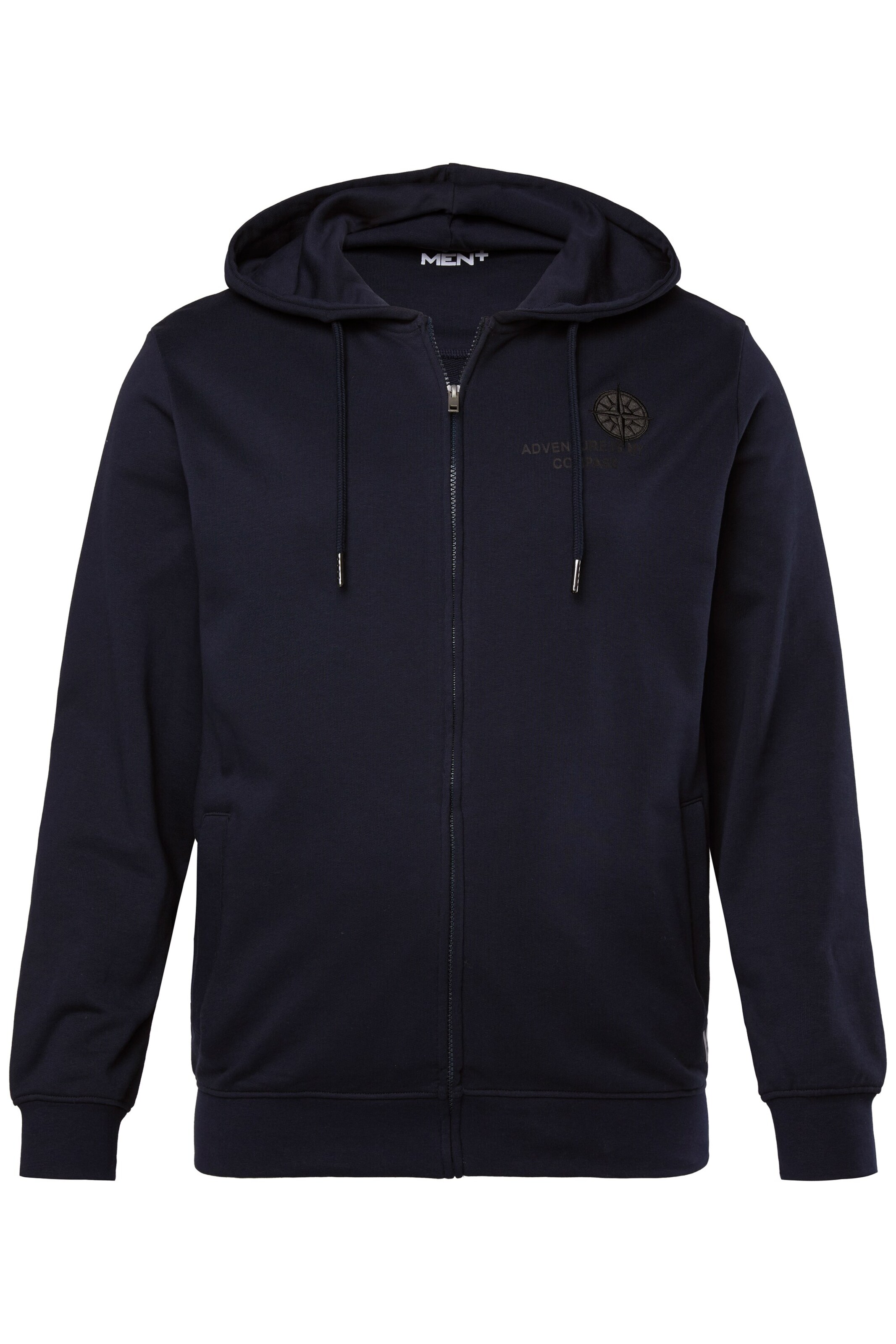 Men Plus Sweatjacke in Blau: Vorderseite