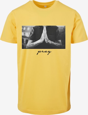 Mister Tee Shirt 'Pray' in Yellow: front