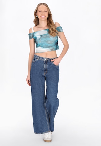 MYMO - Top em azul: frente