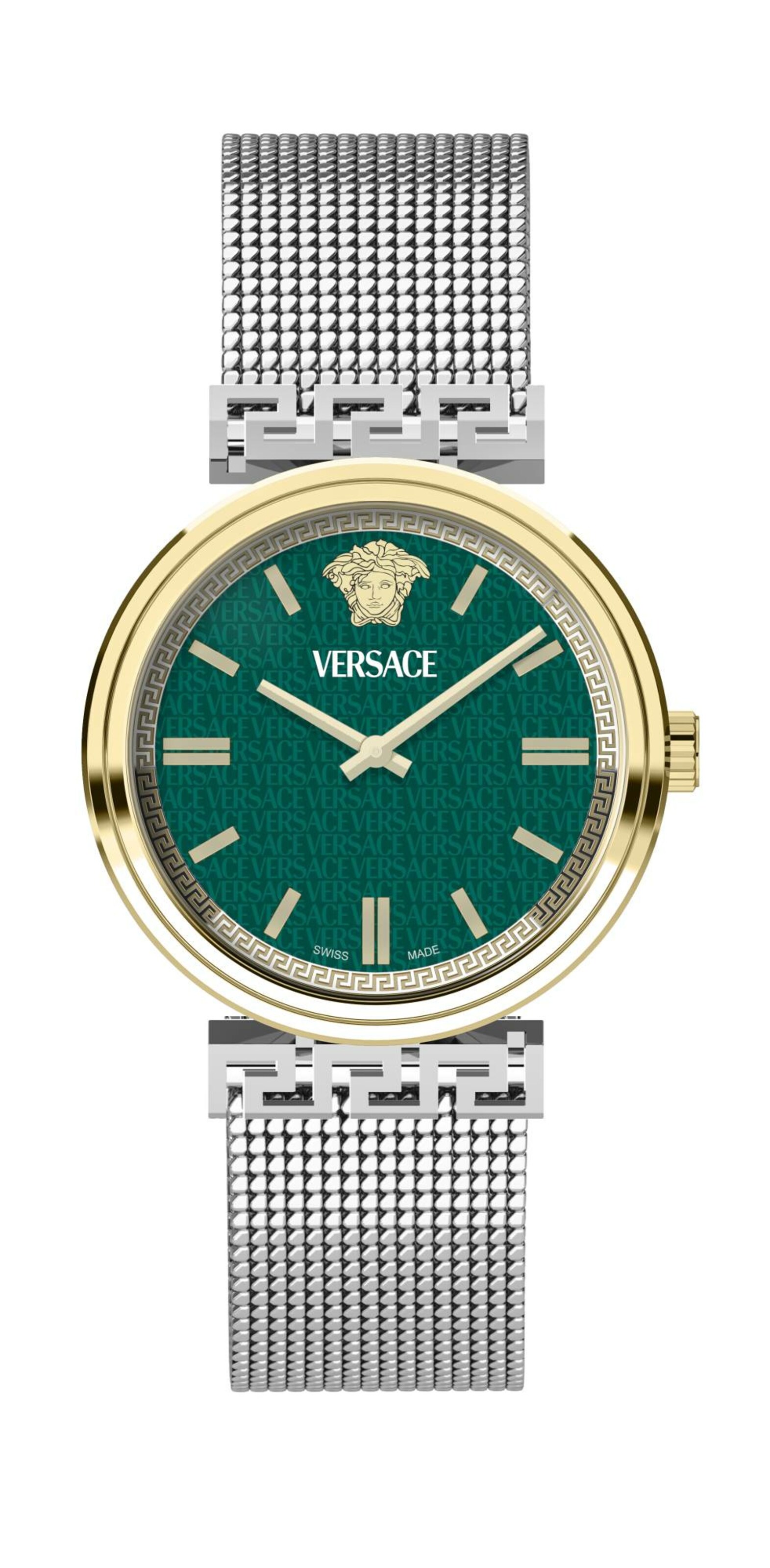 VERSACE Analoog horloge 'Mythos Vetca' in de kleur Geel / Groen / Zilver, Productweergave