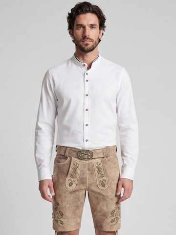 SPIETH & WENSKY Slim fit Traditional button up shirt 'Kreuth' in Grey: front