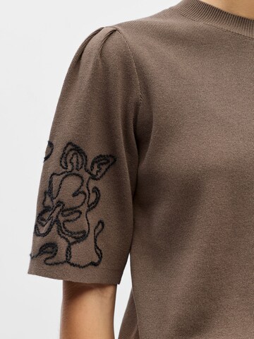 OBJECT Sweater 'OBJFlora' in Brown