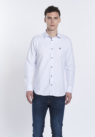 DENIM CULTURE Regular fit Button Up Shirt 'RODRIGO' in White