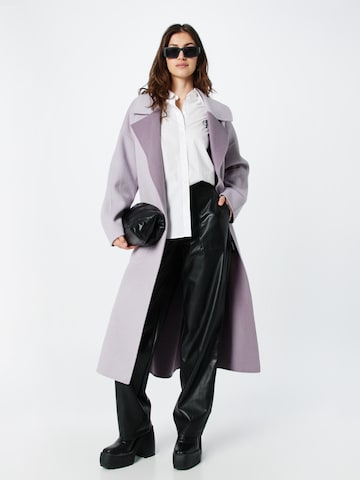 Calvin Klein Between-Seasons Coat in Purple