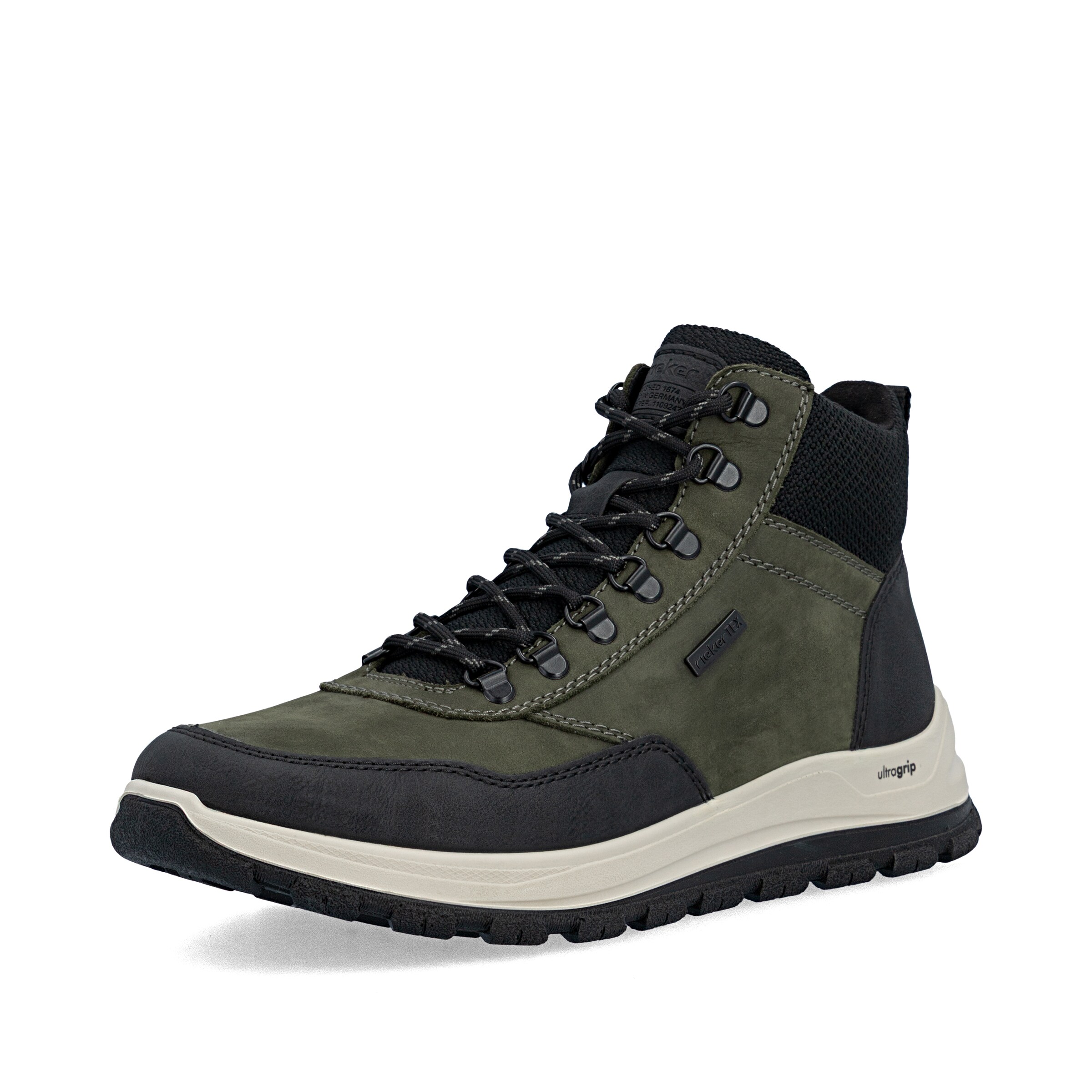 Bottes à lacets ' B8124 ' Rieker en vert : devant