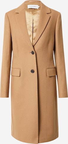 Calvin Klein Between-Seasons Coat in Beige: front