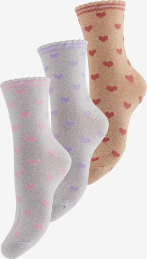 PIECES Socks 'Abby' in Auburn / Light brown / Light grey / Purple / Light pink, Item view