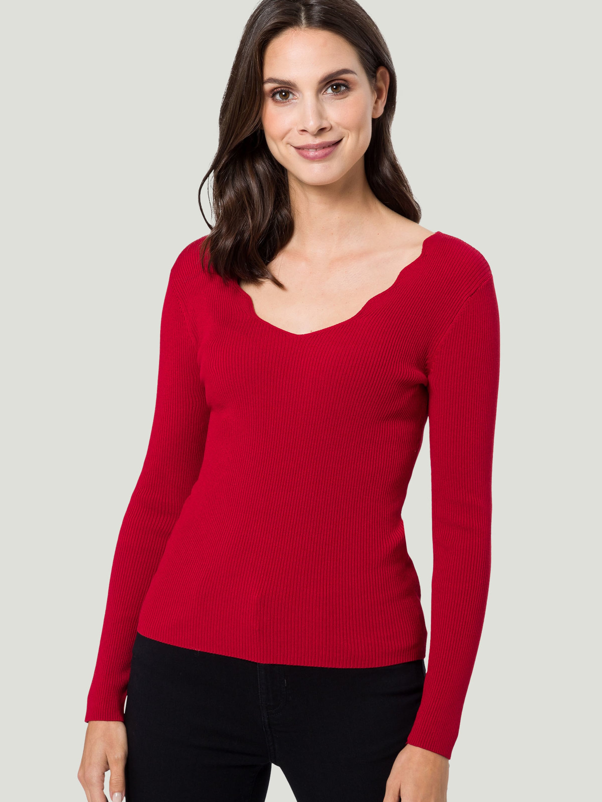 Frauen Pullover & Strick zero Pullover herzförmiger Ausschnitt in Rot - UY87315