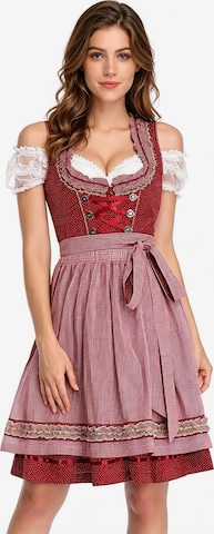 KoJooin Dirndl w kolorze czerwony: przód