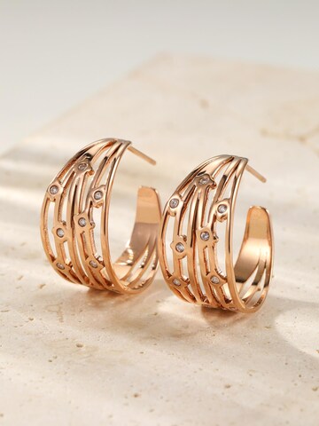 Hey Happiness - Pendientes 'Multi Band Crystal Hoop' en oro