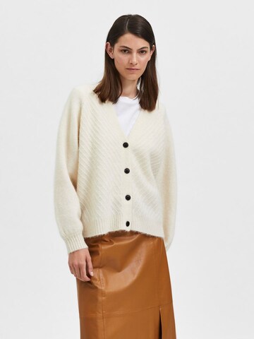 Cardigan SELECTED FEMME en beige : devant