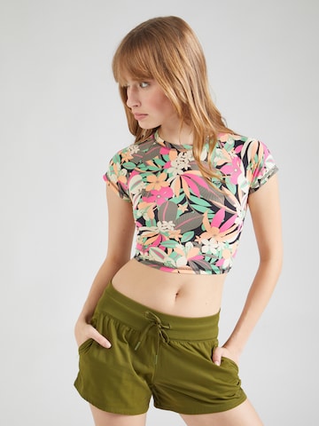 ROXY T-shirt Sportbikinitop 'PALM SONG' in Zwart