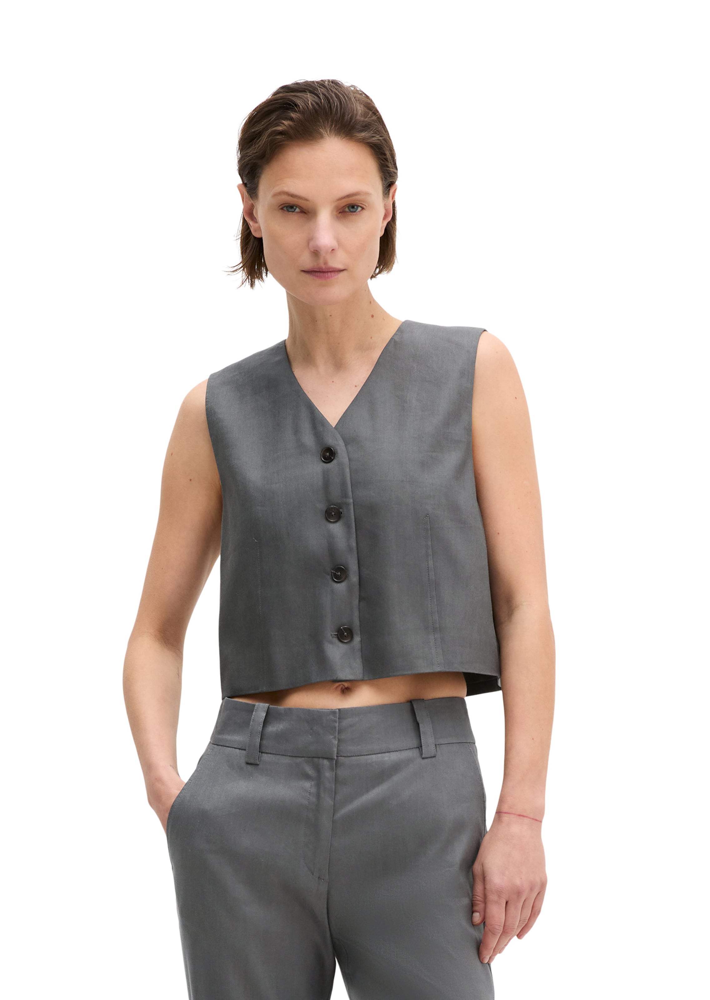 Marc O'Polo Gilet in Grijs: voorkant