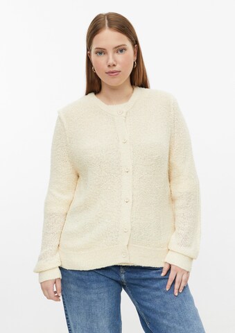 QS Knit cardigan in Beige: front