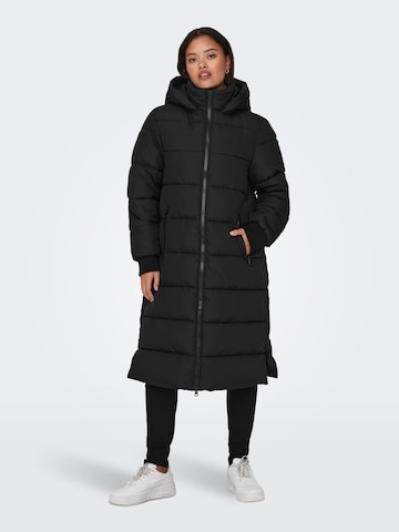 JDY Χειμερινό παλτό 'Viskas' σε μαύρο: μπροστά