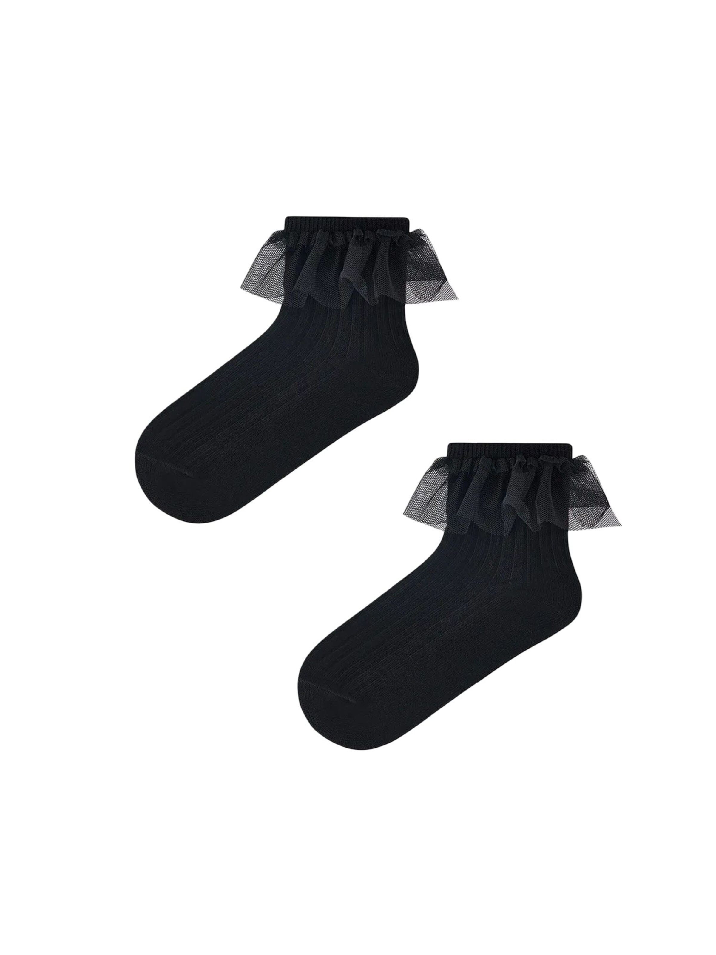 Penti Socken 'PENTI Rüschensöckchen'‌‌‌‌‌‌‌‌‌ in Schwarz: Vorderseite