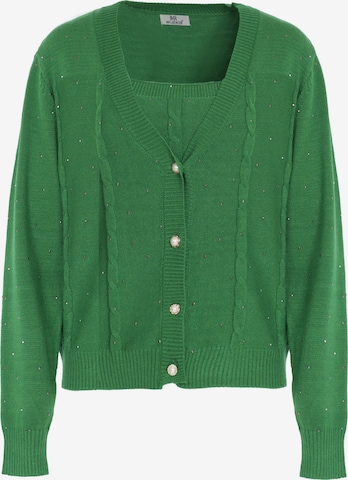 Influencer Strickjacke in Grün: Vorderseite