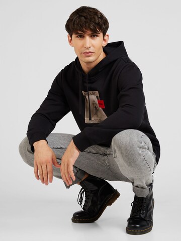 HUGO Sweatshirt 'Dreef' in Zwart